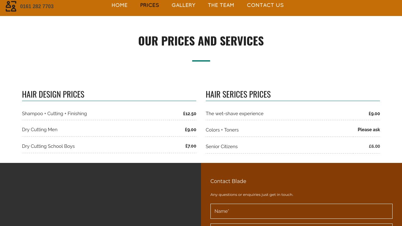 Blade Brown Barbers. School Lane Didsbury. 0161 282 7703