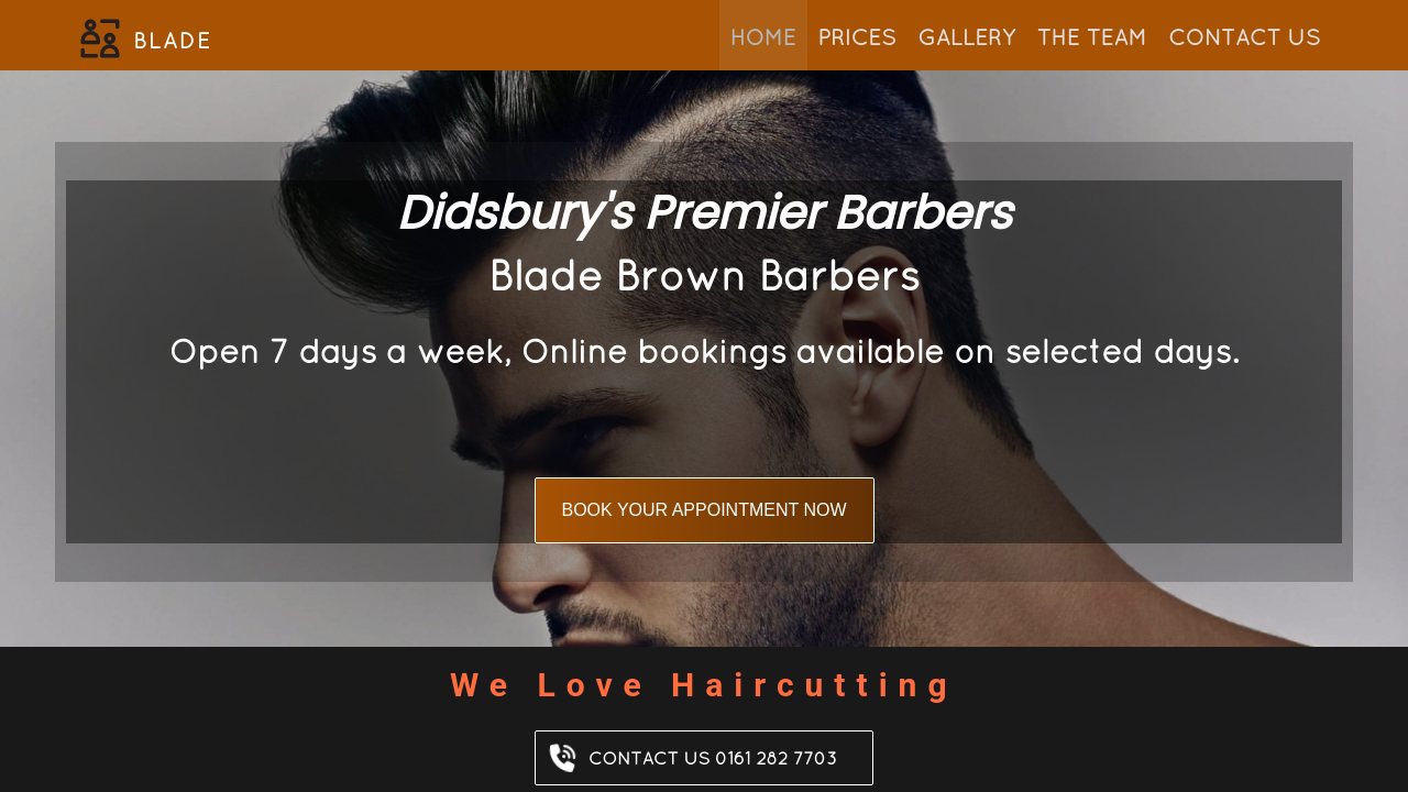 Blade Brown Barbers. Didsbury. Affordable Didsbury Barbers. School Lane.