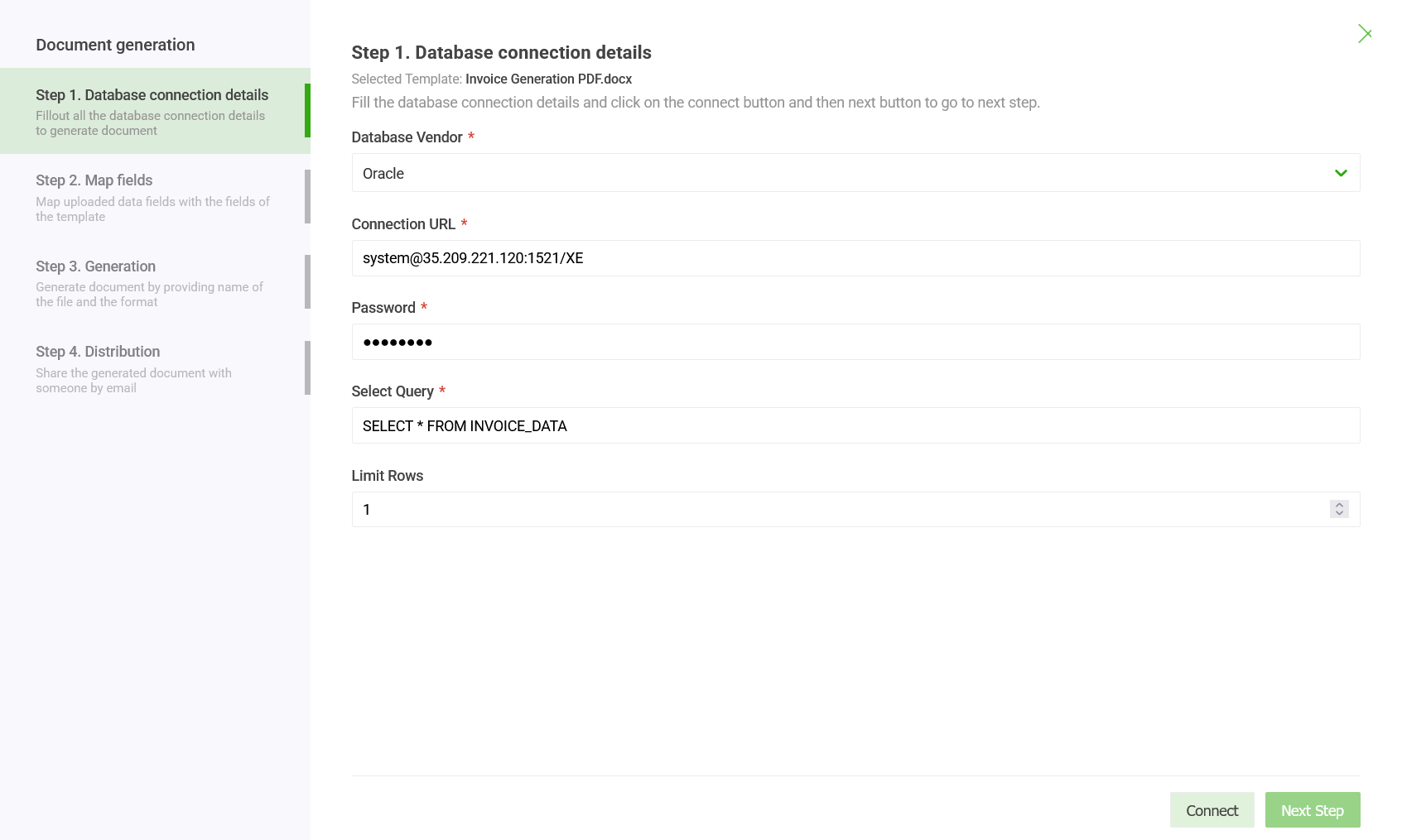 Oracle Database Connection