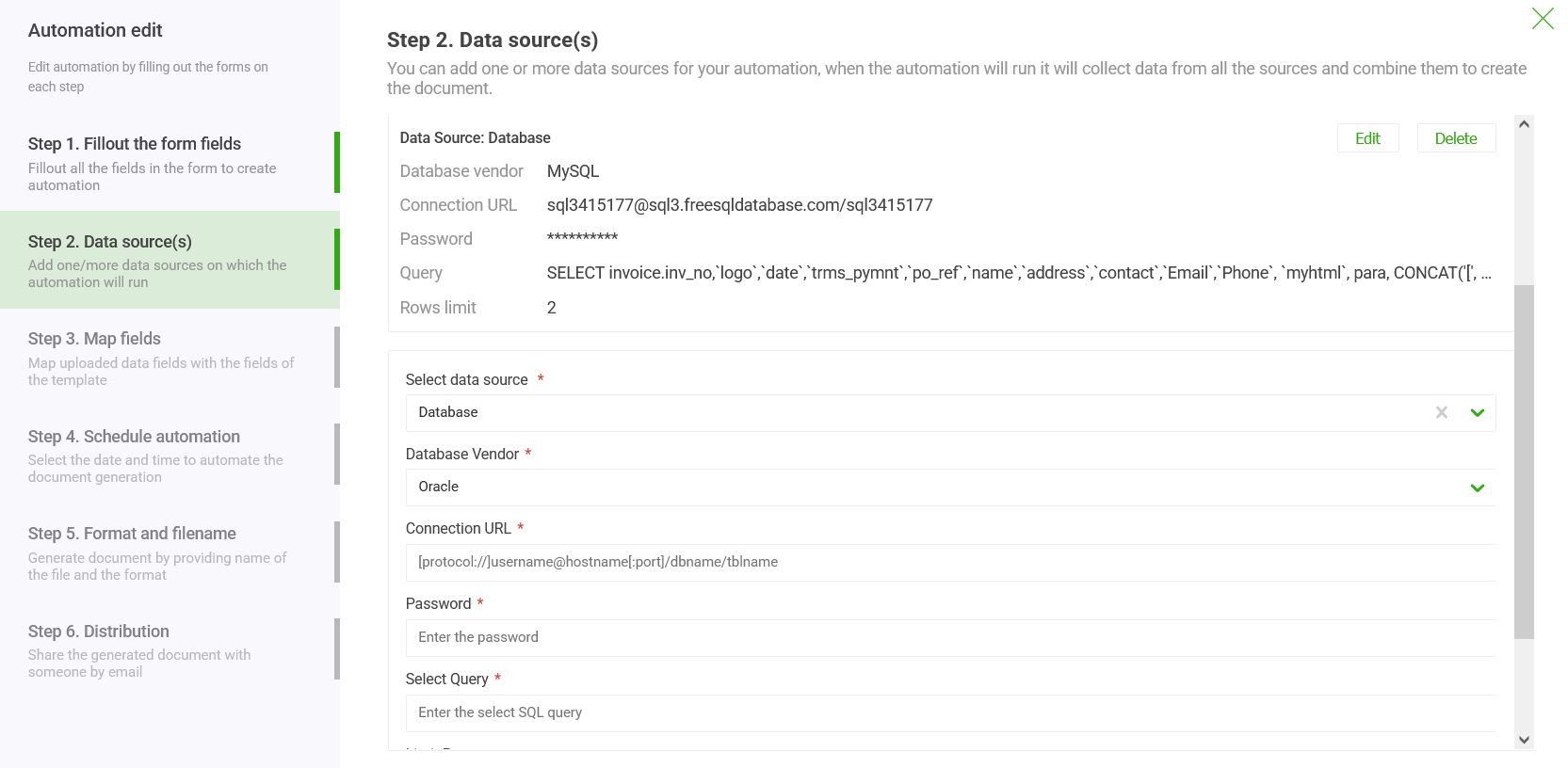 Document Automation from multiple databases